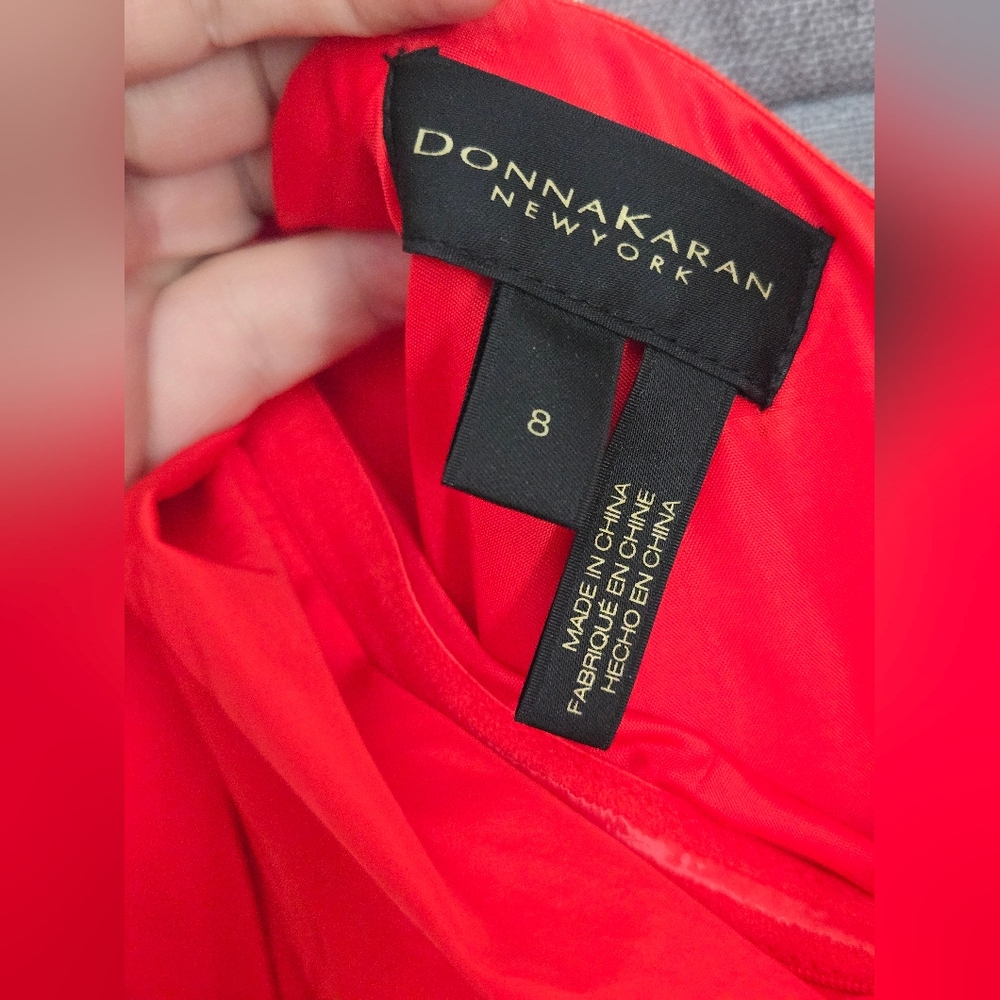 Donna Karan One Shoulder,taffeta bow Detail Gown, Sz 8 - Picture 12 of 12